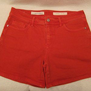 Anthropologie Pilcro and the Letterpress Hyphen Denim Shorts, Size 27, Coral Col